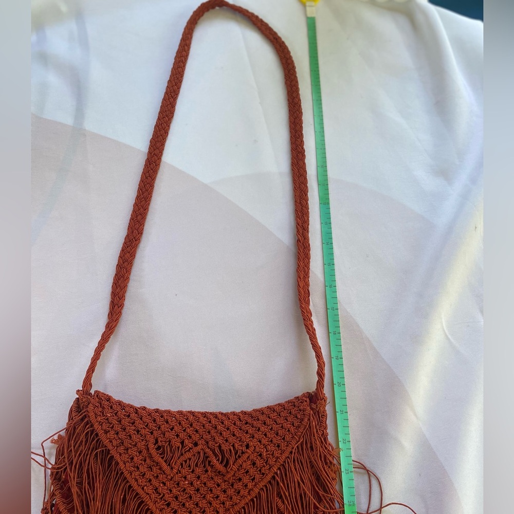 Fringe Crossbody Bag - Dark Red - Picture 12 of 13